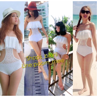 Onepiece in lace สีขาว