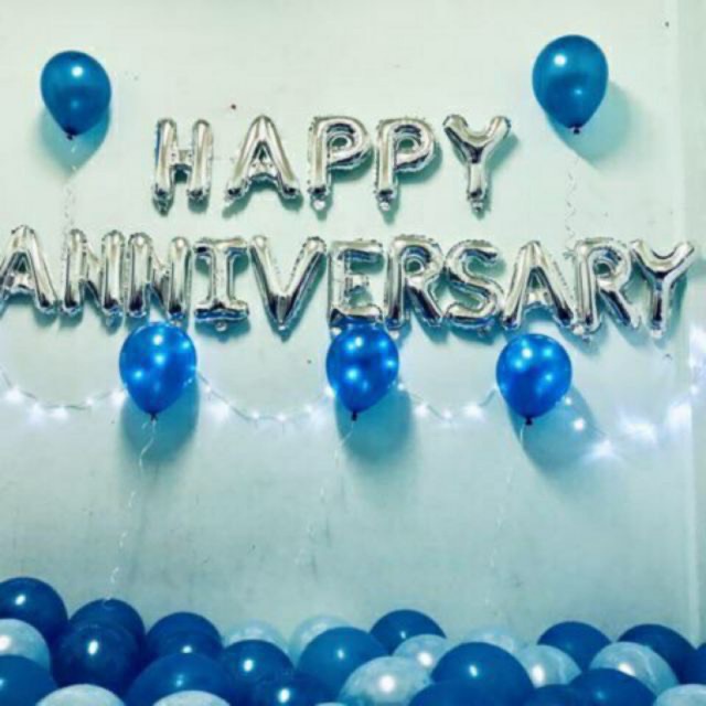ลูกโป่ง ชุดลูกโป่งวันครบรอบได้ลูกโป่ง 100 ใบ ตัวอักษร Happy Anniversary