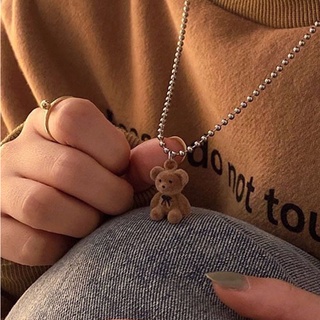 สร้อยคอหมีน้ำตาล Bear Charm Necklace