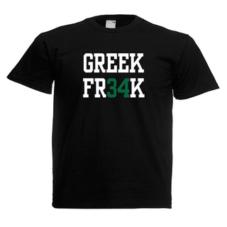 เสื้อยืดผ้าฝ้ายพิมพ์ลาย Yuanl5 {พร้อมส่ง เสื้อยืดผ้าฝ้าย 100% พิมพ์ลายโลโก้ Greek Freak Milwaukee Bucks Fr34K Giannis An