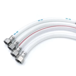 YUYU OFFICIAL สายน้ำดี PVC น็อตสแตนเลส SUS304 สายต่อก๊อกน้ำ สายชักโครก รับแรงดัน 20 บาร์ สี่หุน2ข้าง