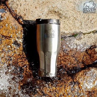 แก้วน้ำสแตนเลสเก็บความร้อนและความเย็น Silver Buffalo Tumbler