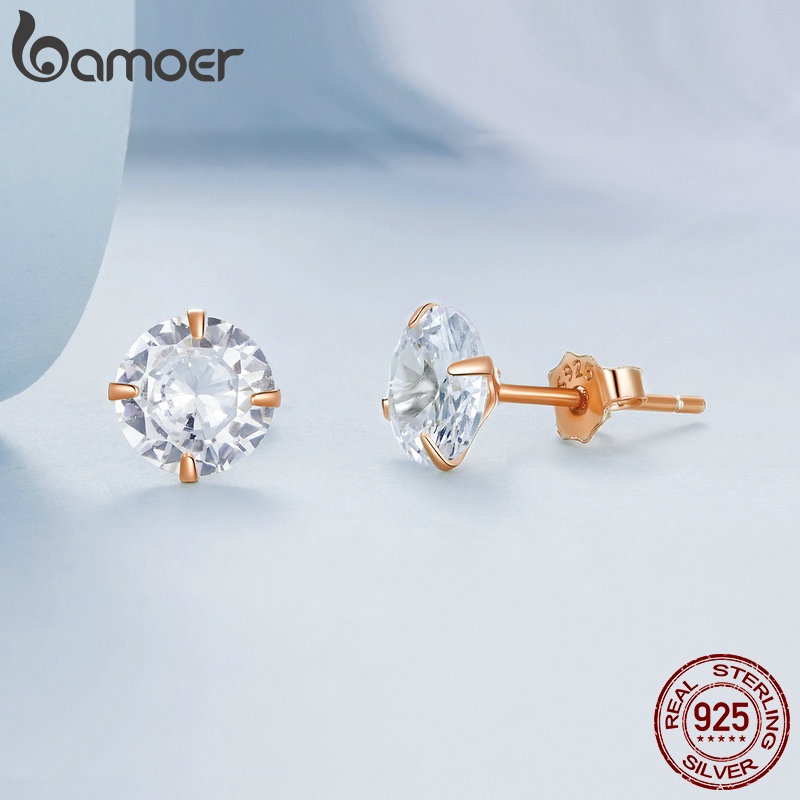 Bamoer زوج حلق فضة 925 بالزركون — صورة 4