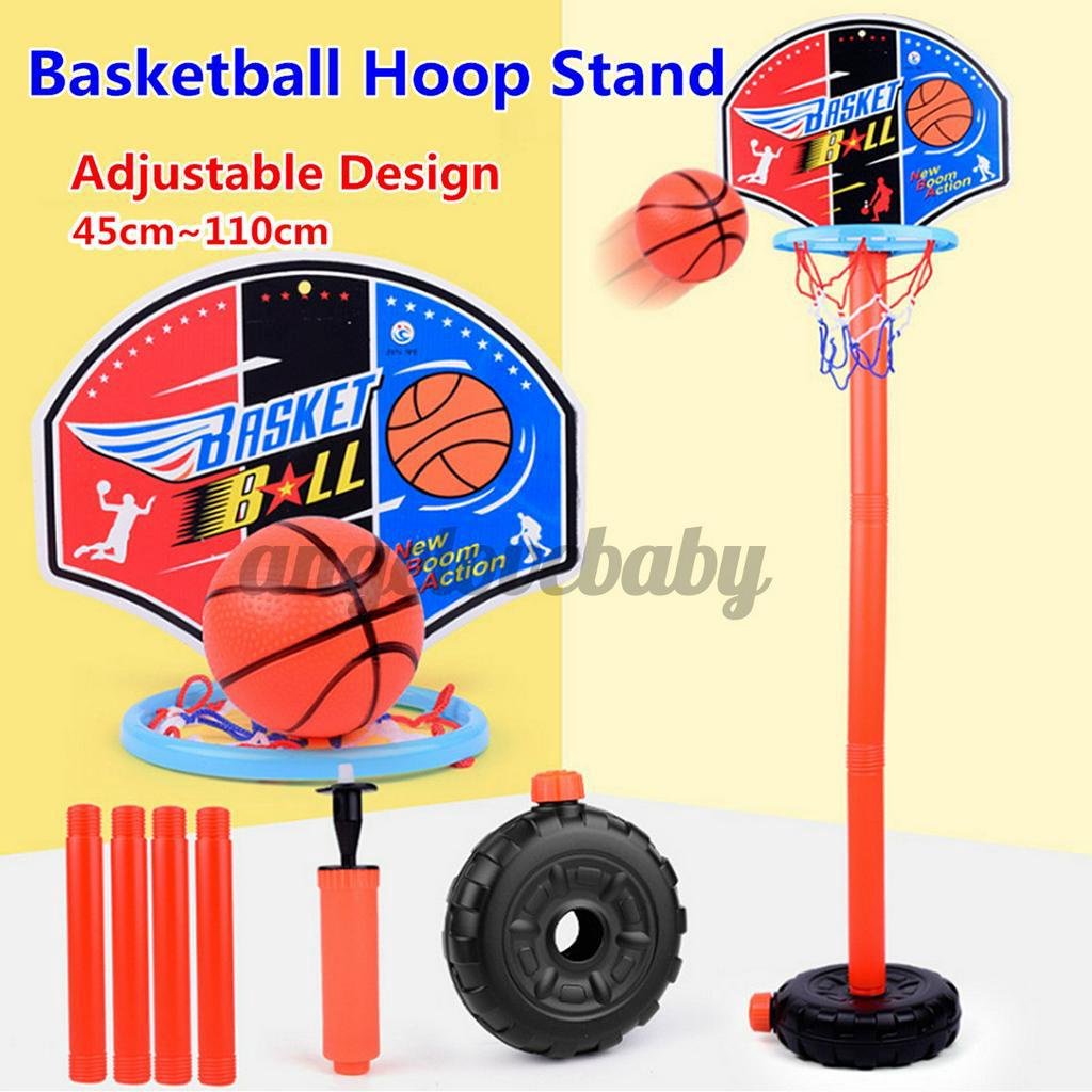 43.3inch Adjustable Portable Basketball Net Hoop Backboard Stand Indoor ...