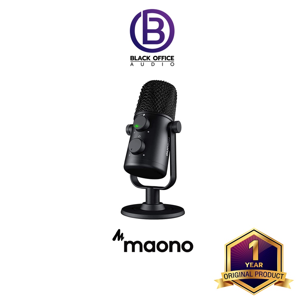 Maono AU-902 USB Condenser Microphone / ไมค์บันทึกเสียง / ไมค์แคสเกม / ไมค์ตั้งโต๊ะ (BlackOfficeAudio)