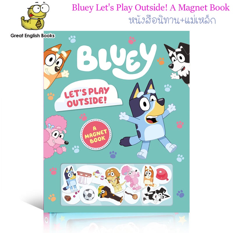 พร้อมส่ง *ลิขสิทธิ์แท้* หนังสือนิทานแม่เหล็ก Bluey Let's Play Outside! A Magnet Book