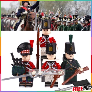 ฟิกเกอร์ Napoleonic Wars British Soldier NCO Fusilier 95th Rifles Scottish Bagpiper ขนาดเล็ก ของเล่นสําหรับเด็ก