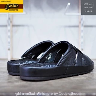 Walker รองเท้าแตะหนังแท้ พื้นนุ่ม ใส่ทน รุ่น M1338 สีดำ ไซส์ 40-46(46)
