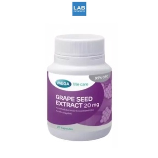 [ ซื้อ 1 แถม 1*] MEGA We Care Grape Seed 20 mg. 20 capsules - ผลิตภัณฑ์เสริมอาหารสารสกัดจากเมล็ดองุ่น 20 มก.1 ขวด บรรจุ 20 แคปซูล