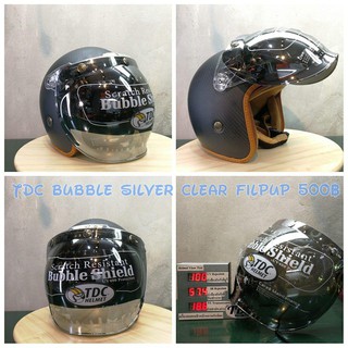 ชิวหน้า Bubble visor TDC สีปรอทเงิน (เฉพาะชิวหน้า)