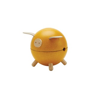 PlanToys 8710 PIGGY BANK - YELLOW - ORCHARD กระปุกหมูออมสิน สีเหลือง กระปุกออมสิน กระปุกไม้ สำหรับเด็ก 3 ขวบขึ้นไป