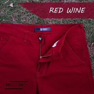 กางเกงขาสั้น สีเลือดหมู (cotton100%)