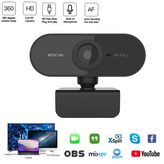 USB webcam กล้องเว็บแคม กล้อง ให้ความละเอียด 1080P แท้ๆ พร้อมไมค์ในตัว HD แบบพลักแอนด์เพลย์  ไม่ต้องติดตั้งไดร์ฟ