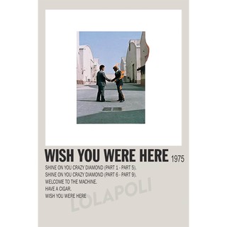 โปสเตอร์ มันวาว พิมพ์ด้านเดียว ขนาด A5 14.8 ซม. x 21 ซม. รูปปกอัลบั้ม Wish You Were Here โดย Pink Flyod