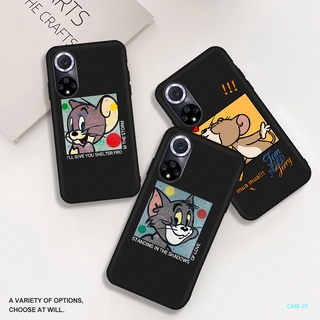 เคสโทรศัพท์มือถือ ผิวด้าน ลาย Tom and Jerry สีดํา สําหรับ VIVO Y20 Y12S Y30 Y20S Y51 Y51A Y31 VIVO Y19 Y53 Y55 Y66 Y67 Y69 M075