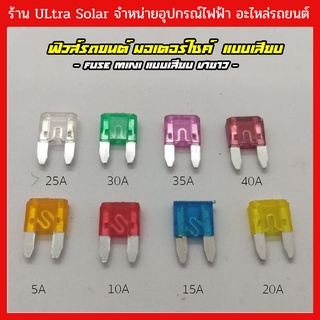 ฟิวส์รถยนต์ ฟิวส์มอเตอร์ไซค์ ฟิวส์เสียบ Fuse MINI แบบขายาว ขนาด  5A 7.5A 10A 15A 20A 25A 30A จำนวน 1 ตัว