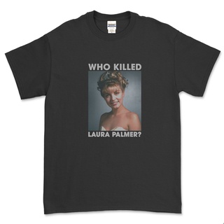 ROUND คอลูกเรือเสื้อเชิ้ตฟิล์ม Twin Peaks - Who Killed Laura Palmer สําหรับผู้ชาย-4XL