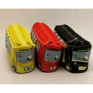 กระเป๋าดินสอ Snoopy School Bus แบบมีซิป 2 ช่อง