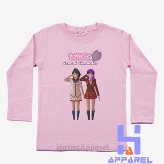 เสื้อยืดแขนยาว พิมพ์ลาย Sakura SCHOOL SIMULATOR สําหรับเด็ก