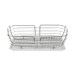 DISH RACK WITH TRAY WHITE HP-013 ชั้นคว่ำจานถาดขาวมีที่ใส่ช้อน ชั้นวางของในครัว อุปกรณ์จัดเก็บในครัว ห้องครัวและอุปกรณ์