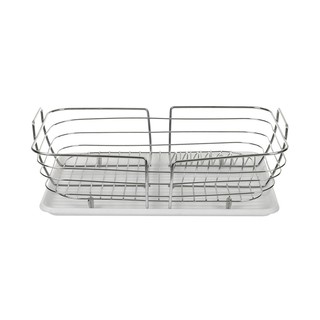 DISH RACK WITH TRAY WHITE HP-013 ชั้นคว่ำจานถาดขาวมีที่ใส่ช้อน ชั้นวางของในครัว อุปกรณ์จัดเก็บในครัว ห้องครัวและอุปกรณ์