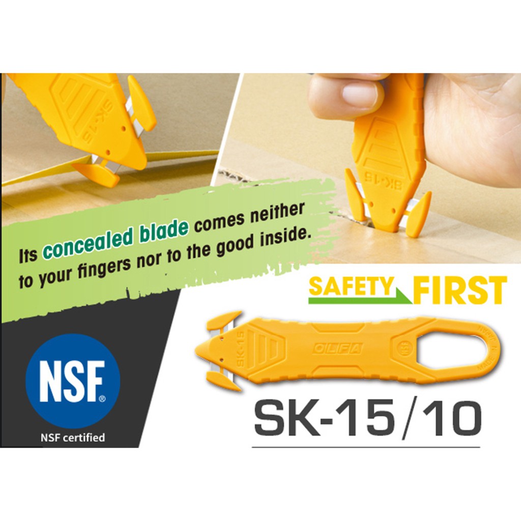 OLFA كتر أمان SK-15 للاستعمال مرة واحدة — أصفر — صورة 7