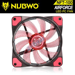 NUBWO AIRFORCE NFT-100 พัดลมระบายความร้อน พัดลมเคส 12 CM. ( ไฟ LED รอบใบพัด )