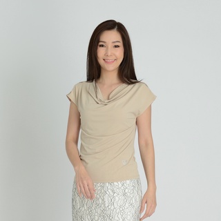 GUYLAROCHE เสื้อยืดแขนสีเบจ Sleeveless Blouse Beige (GR3XBE)