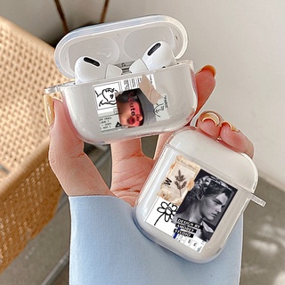 เคสหูฟัง TPU ใส แบบนิ่ม ลายตัวอักษร สําหรับ Apple Airpods 1 2 3 Pro Pod3