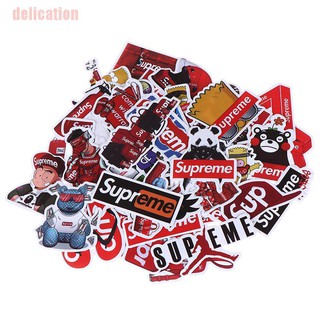 Delication สติกเกอร์ Pvc Supreme สําหรับตกแต่งรถยนต์ สเก็ตบอร์ด แล็ปท็อป 50 ชิ้น