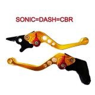 A มือเบรดมือครัช มือเบรคมือครัชแต่ง ปรับระดับ ใส่ SONIC=DASH=LS=CBR สีทอง CNC