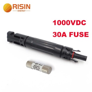 Risin 10X38 มม. ฟิวส์พลังงานแสงอาทิตย์ Inline 1000V 10A 15A 20A 25A 30A Mc4 ฟิวส์เชื่อมต่อระบบแผงพลังงานแสงอาทิตย์