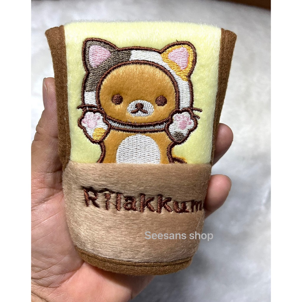 หุ้มเกียร์ออโต้แบบหัวเหลี่ยมกดด้านข้าง ลาย#Rilakkuma ลาย#หมีแมว ลิขสิทธิ์แท้(1ชิ้น)
