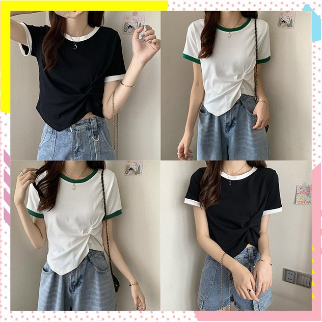 FBAShop เสื้อยืดคอกลม สีพื้นเนื้อผ้านิ่มสวมใส่สบาย รูปที่ 2