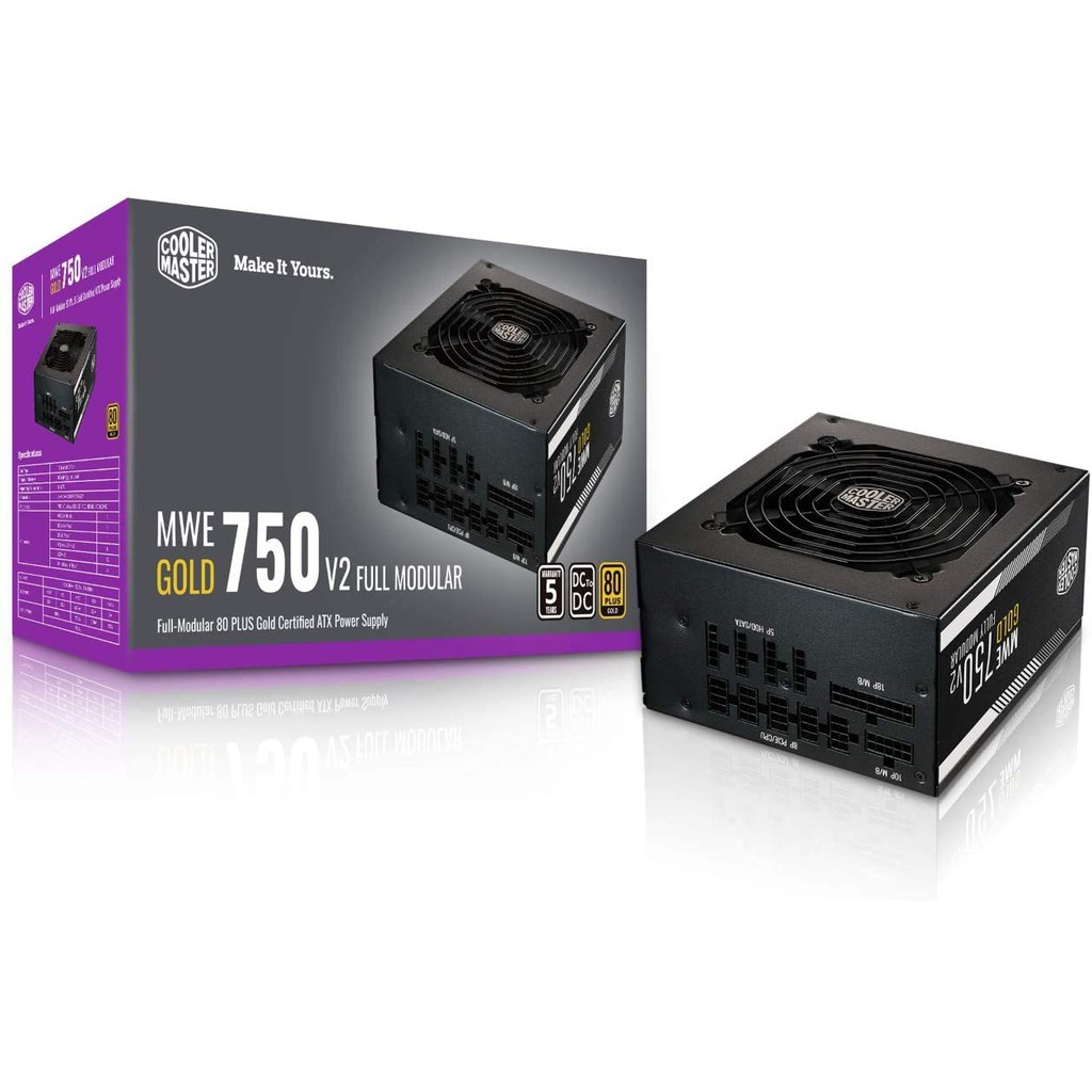 POWER SUPPLY (อุปกรณ์จ่ายไฟ) Cooler Master MWE GOLD 750W V2 FULLY ...