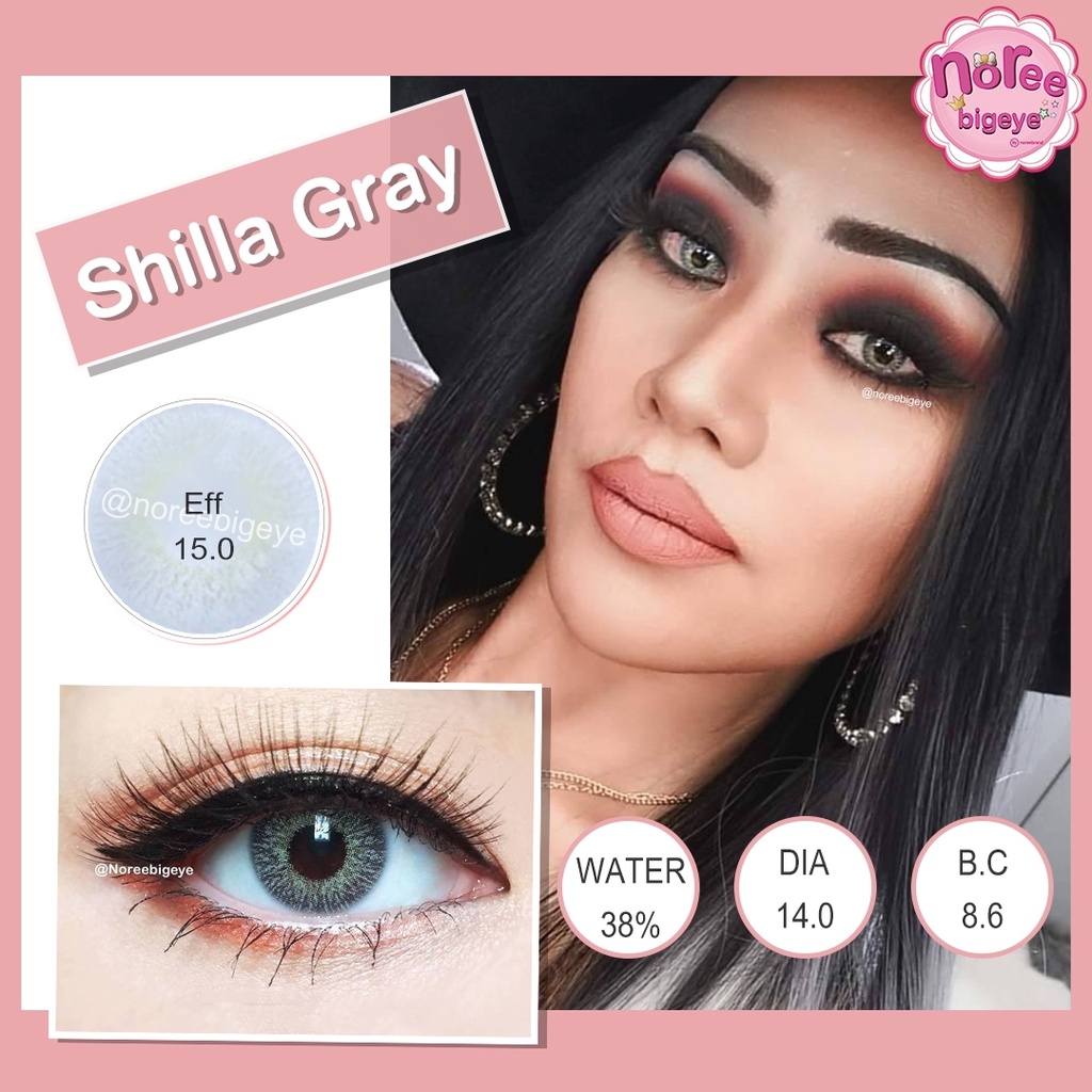 Shilla Gray/สีเทา [สายตาสั้น -0.00 ถึง -10.00] Size Mini (S) ขนาดเล็ก คอนแทคเลนส์  / ยี่ห้อ PrettyDo