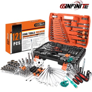 InnTech King Tools ชุดเครื่องมือ ประแจ ชุดบล็อก 121 ชิ้น (ชุดใหญ่) KING TOOLS SERIES  ชุดประแจรุ่น WKT-121PCS