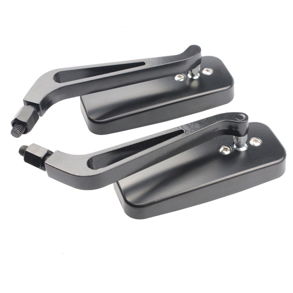 Black 8mm 10mm Motorcycle Rectangle Rearview Side Mirrors For Harley ...
