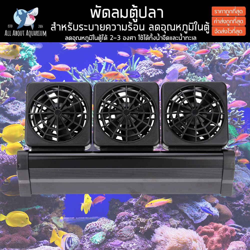 พัดลมตู้ปลา ลดอุณภูมิได้ 2-3องศา พัดลมระบายความร้อน 2 ระดับ พัดลมตู้ไม้ ...