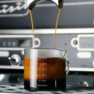 แก้วตวงสองปาก มีสเกล ขนาด 75 ml.  Double mouthed cup 75 ml.