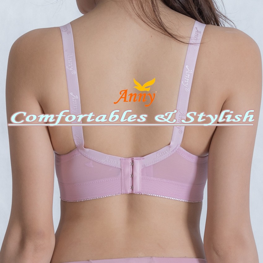ชุดชั้นใน Anny รุ่น0777_S1 คัพB-C เสื้อใน 3ตะขอ บรามีโครง ทรงใหญ่  ดีไซน์ด้วยผ้าตะข่ายรอบตัว แต่งลายปัดลูกไม้บนเต้า - รูปที่ 4