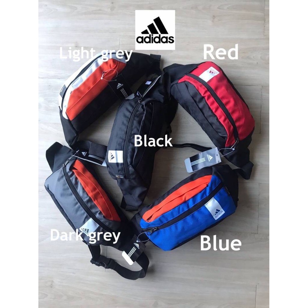 Adidas tri-color Sport Waist Bag กระเป๋าสไตล์คาดอกหรือคาดเอว Code:B1D09050366 แบรนด์แท้ 100% งาน Outlet