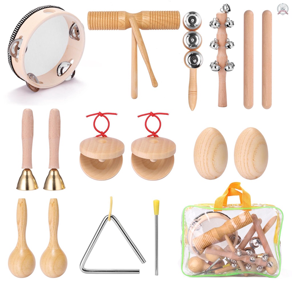 11pcs Children Hand Percussion Instruments Kit Portable Kids Music Enlightenment Musical Instruments