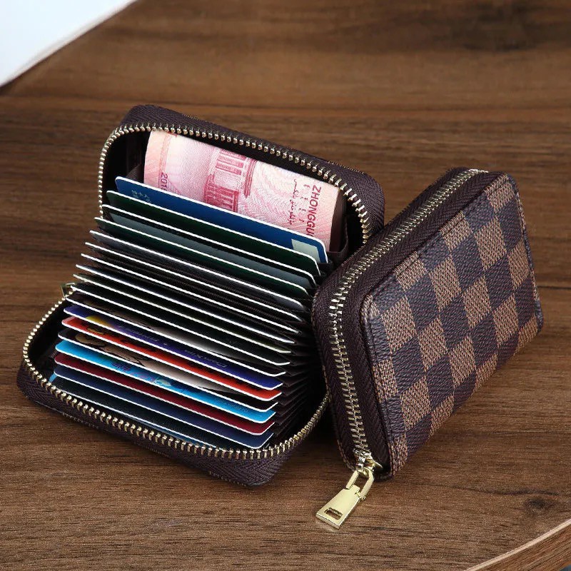 card holder men's and women's card holder old flower large capacity card holder
