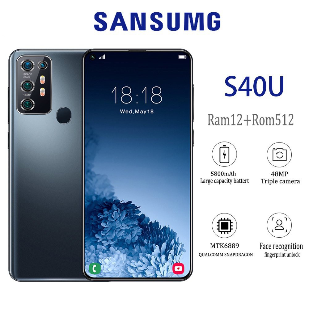 ใหม่โทรศัพท์ Samsung S40U+5G สมาร์ทโฟน 7.2 นิ้วมือถือจอใหญ่ 12+512G โทรศัพท์ถูกๆ รองรับทุกซิม เมณูภาษาไทย Android โทรศัพ