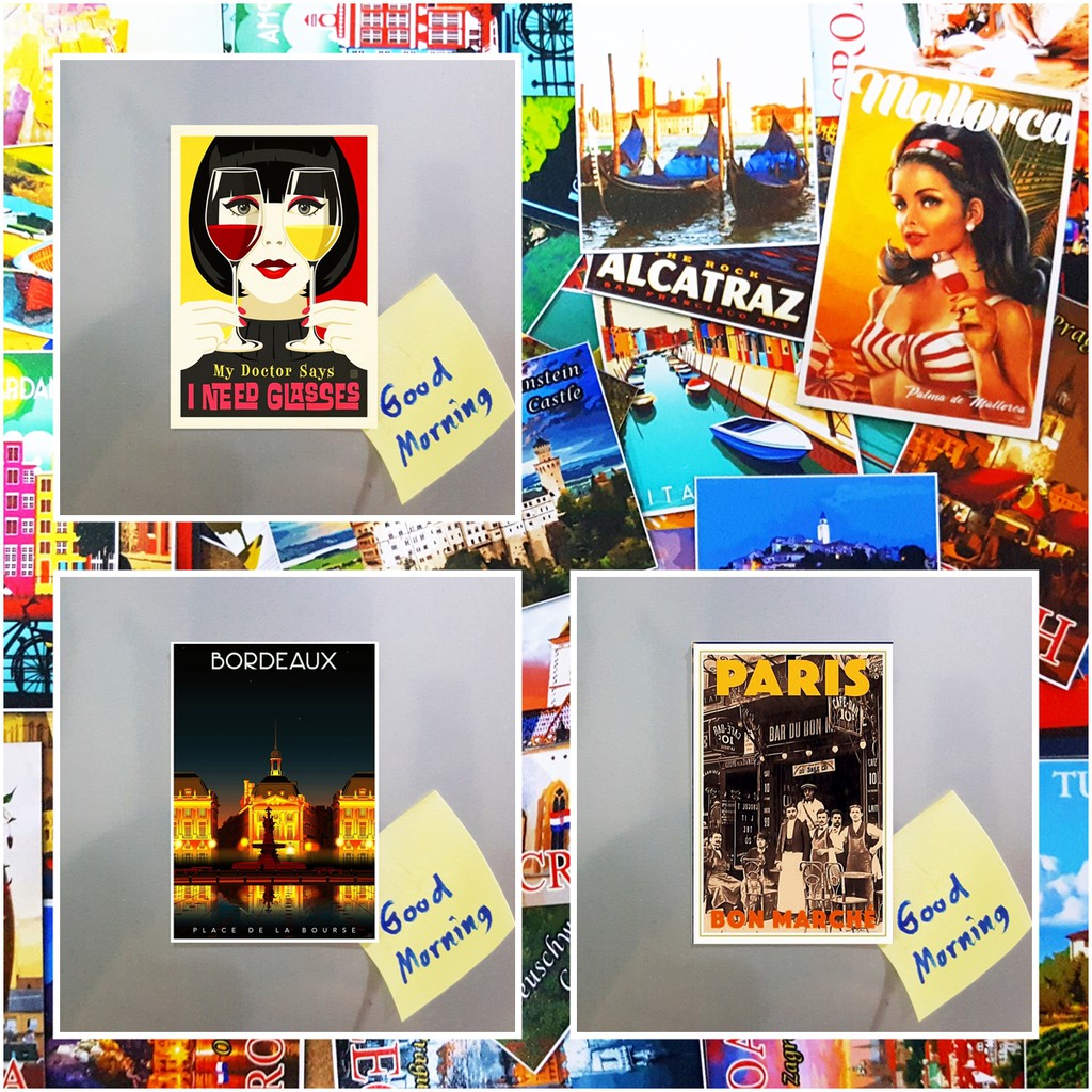 แม่เหล็กติดตู้เย็น ฝรั่งเศส 2×3 นิ้ว ของที่ระลึก ของฝาก Souvenir Magnet France SET 2 2x3"