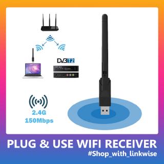 อะแดปเตอร์รับสัญญาณเครือข่าย Wifi ไร้สาย 2.4ghz Wlan Wi-fi Dongle 150mbps เสาอากาศ 2db สําหรับกล่องทีวี Dvb T2 Extender 5ghz Ugreen Booster มาเลเซีย