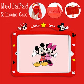 New เคสไอแพด Huawei MediaPad 11 T10S T10 M5 lite 10.1 8.0 T5 10.1 10.0 Matepad 10.4 Pro 10.8 M6 8.4 V6 trend Cute Cartoon TPU soft case Minnie Mickey กรณีป้องกัน ซิลิโคนป้องกันลดลงแขนป้องกัน ซองหนังแบบพกพา