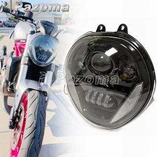 PA 12โวลต์100วัตต์ LED ประกอบไฟหน้าสำหรับ Ducati Monster 821 1200 1200R 1200วินาทีไฟต่ำสูงเลี้ยว DRL รถจักรยานยนต์ไฟหน้า