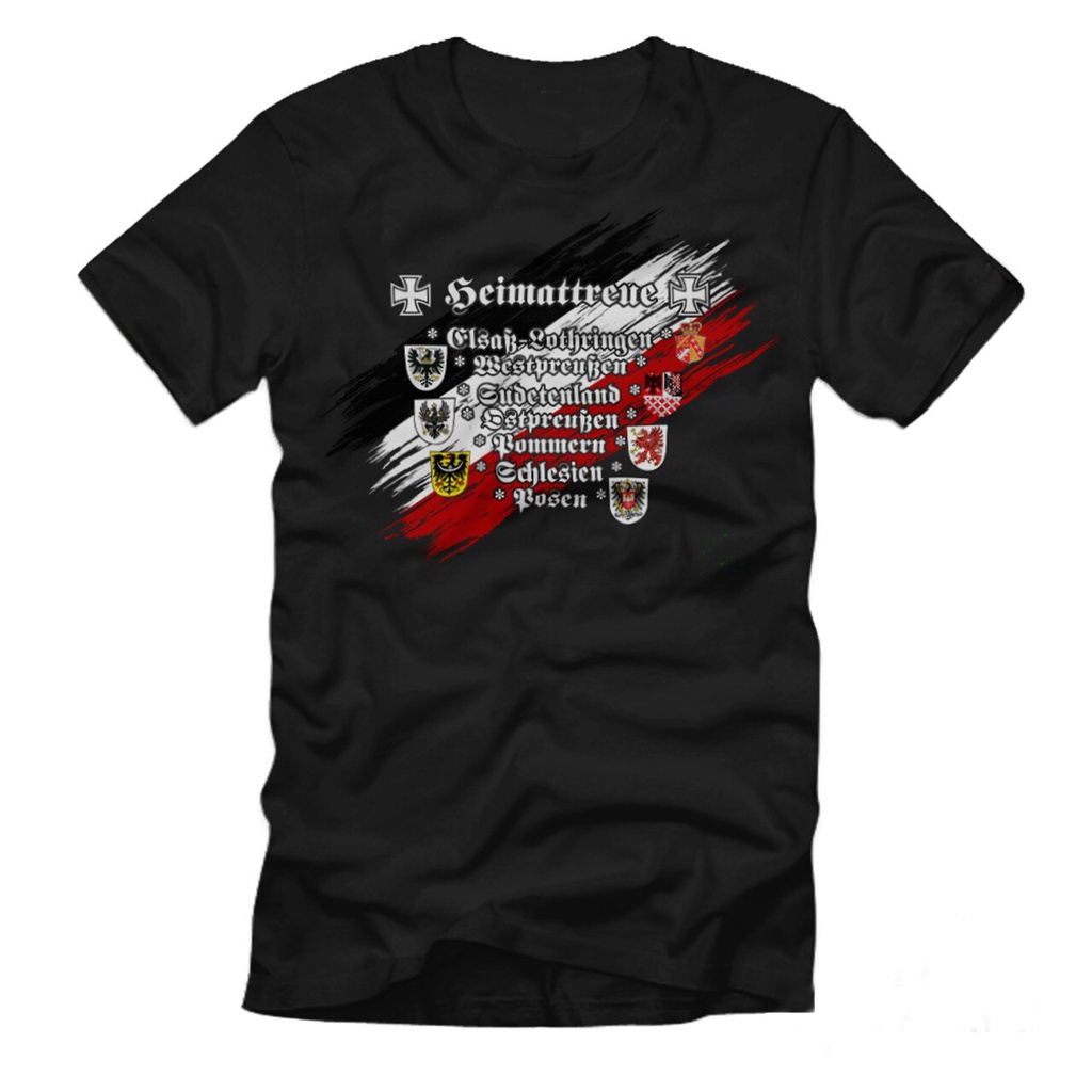 เสื้อยืดสีดำอินเทรนด์เสื้อยืด พิมพ์ลาย Home Loyalty Prussia Heimat Sudeten Silesia Wilhelm Friedrich